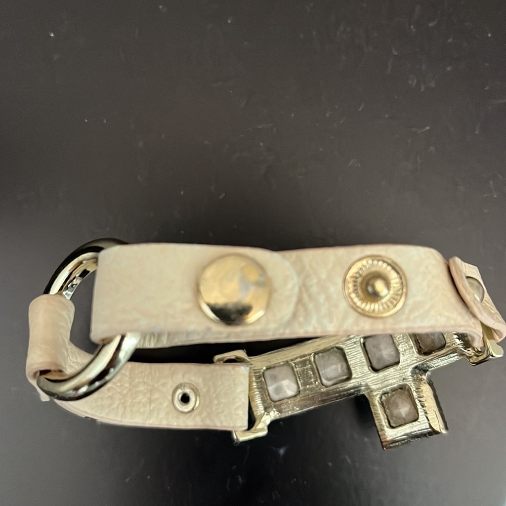 Gem Cross Leather Bracelet - Picture 2 of 4